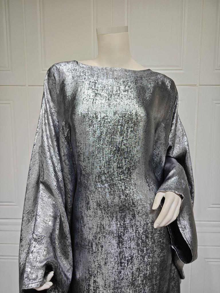 MQ117 Lato 2024 Srebrna Abaja: Skromna muzułmańska sukienka