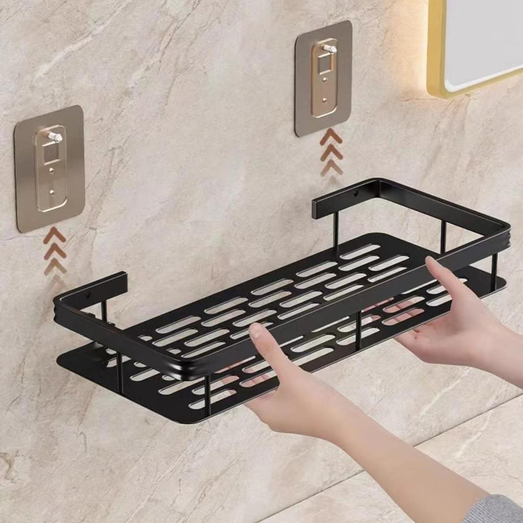 1 Set/2 Sets Wandmontierte Duschregale, Große Kapazität, Installation ohne Bohren, Praktisch zur Aufbewahrung verschiedener Gegenstände