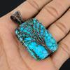 Tree Of Life Tibetan Turquoise Pendant, 999 Copper Wire Wrapped Gemstone Jewelry, Handmade Pendant, For Thanksgiving