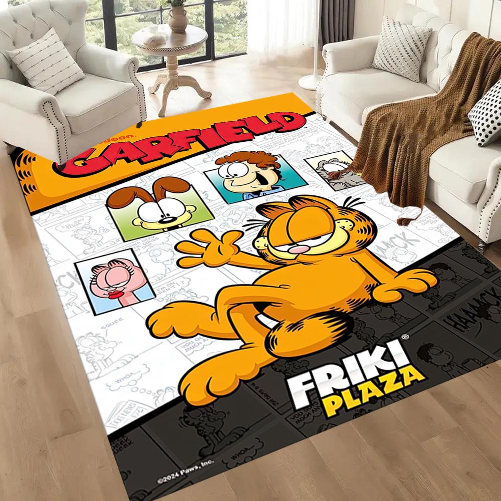 Garfield Breaking Through Square rugs are a great choice for living rooms, bedrooms, home décor, and as gifts