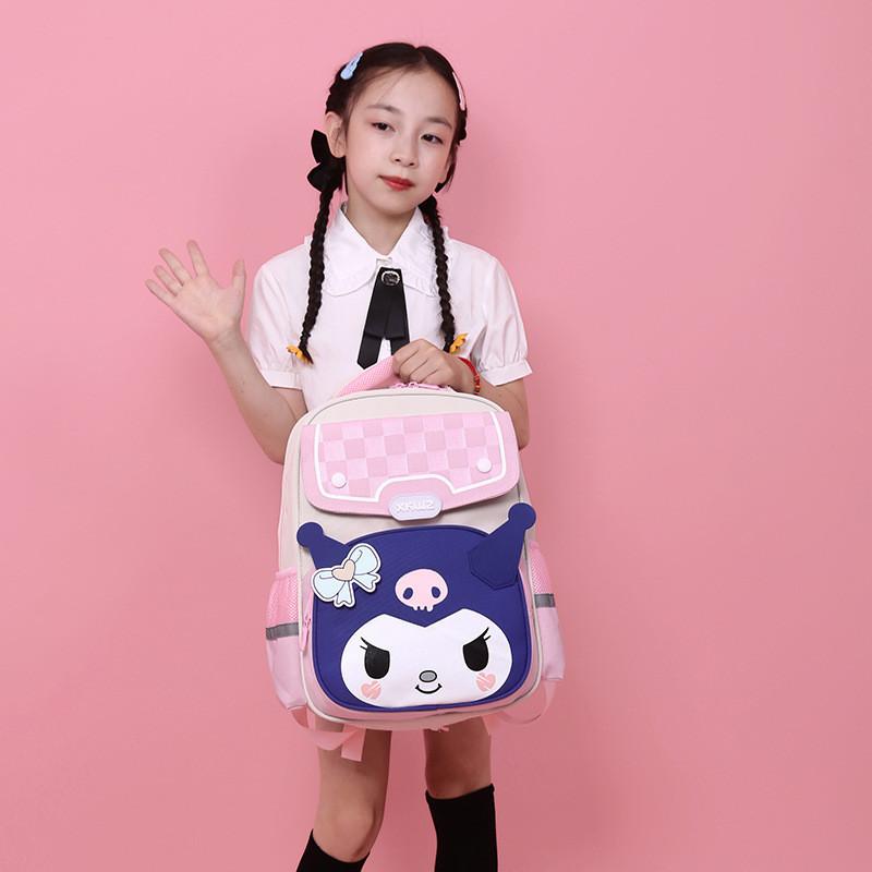 Adorable Cartoon Nylon Backpack For Grades 1-3 With Ergonomic Curved Straps