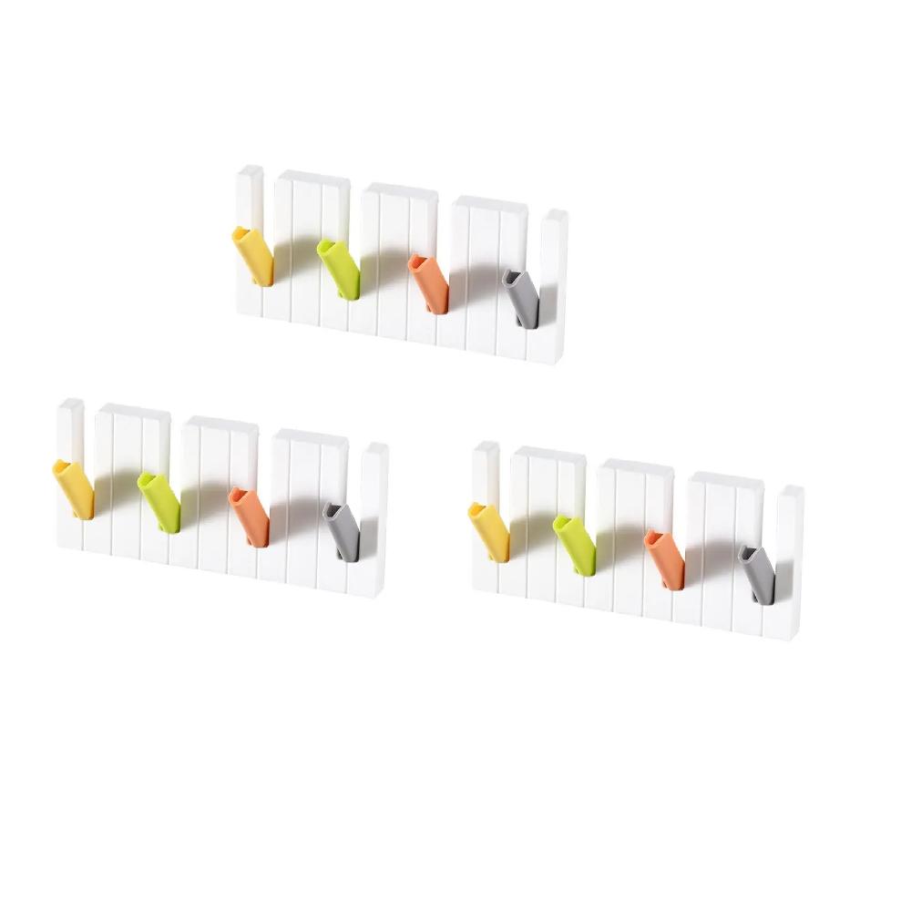 Coat Rack Wall Mount - Modern, Plastic Piano  Wall Coat Rack Sturdy Wall Hook Rack Rail for Hanging Coat, Jacket, Clothes, Hat