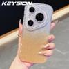 KEYSION Gradient Glitter Jewelled Phone Case for Huawei Pura 70 80 Pro 80 70 Ultra Wavy Border Lens Protector Shockproof Cover