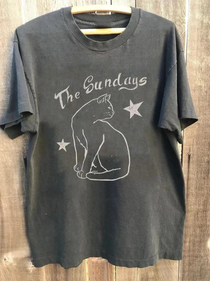 

2026 Summer Womens The Sundays Band Tshirt Pure Cotton and Breathable Short Sleeve Streetwear Oversized Loose Casual S