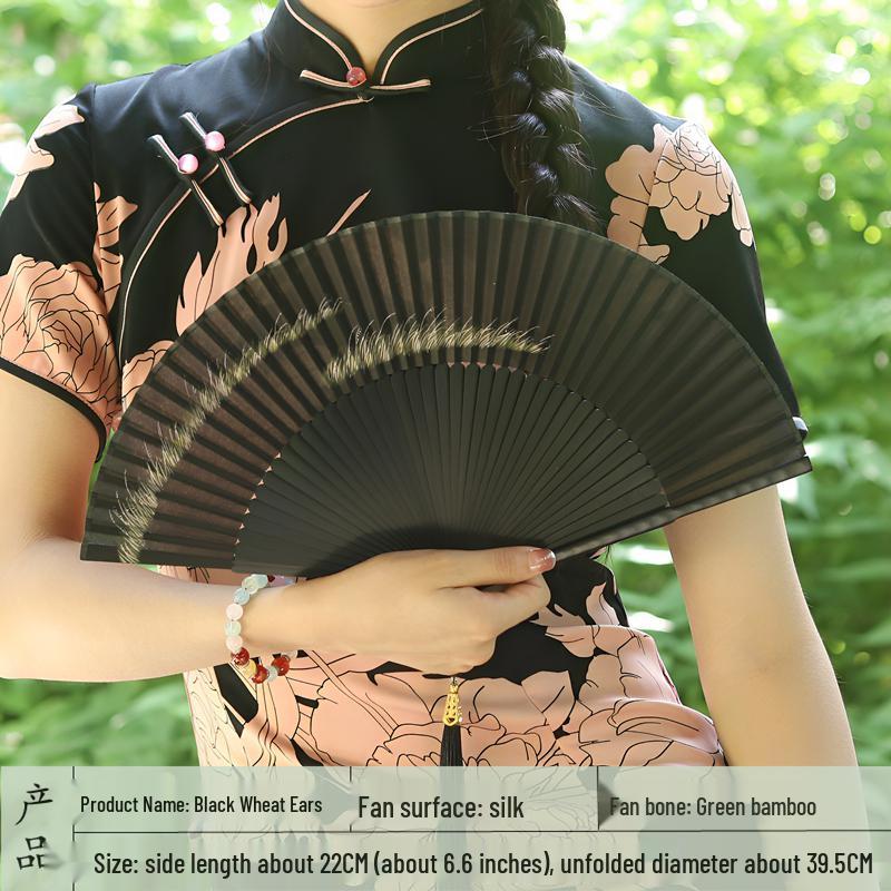 Red Ancient Style Chinese Folding Dance Fan - Easy To Open & Close, Perfect for Hanfu, Cheongsam, and Runway Shows