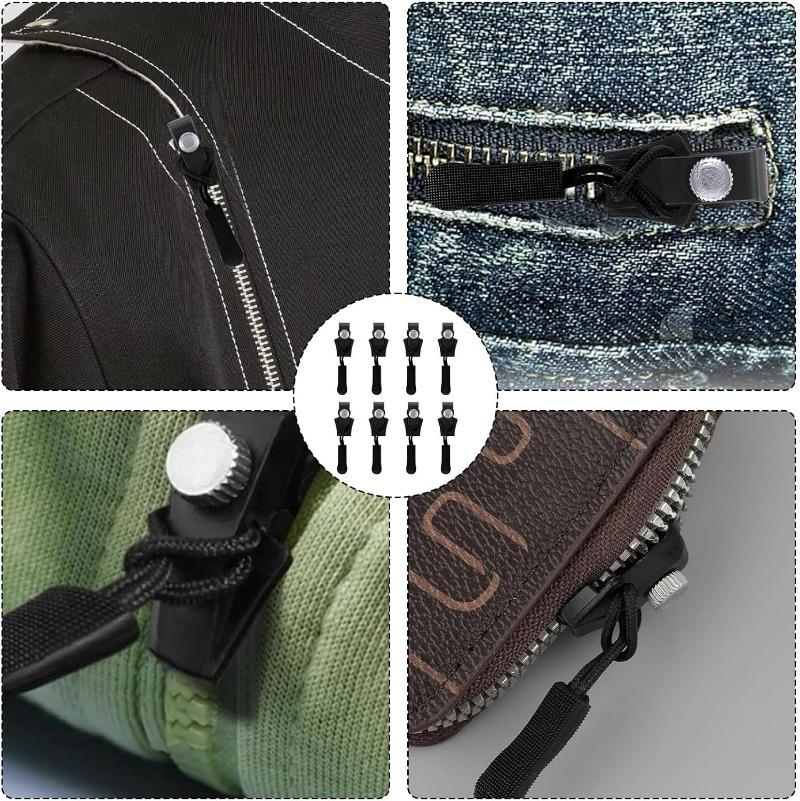 Universal Zipper Repair Kit Quick Instant Detachable Zipper Head Replacement Zipper Slider Pull for Jacket Bags Coat Free Sewing