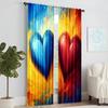 2 Pcs   Versatile Polyester Transparent Curtains for Home Decoration Still Life Love for Use In Bedrooms and Living Rooms