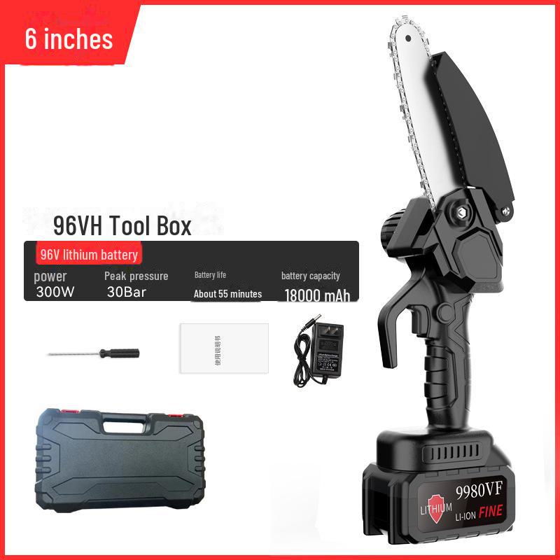 High-Power Rechargeable Handheld Electric Chainsaw for Tree Pruning and Logging