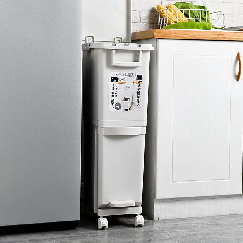 Luxurious Minimalist Dual Compartment Trash Can with Lid & Foot Pedal