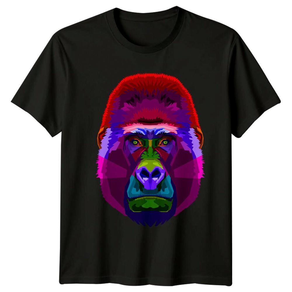 Geometric Gorilla Face Animals Mens TShirt Womens Tee Graphic Unisex Unisex T-Shirt M