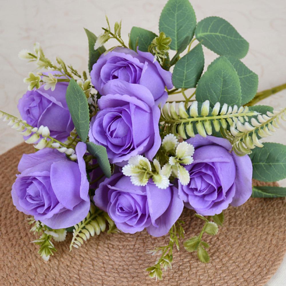 7 Heads Real Happy Flower Mini Crystal Grass Bouquet New Valentine's Day Flowers  Home Decorative