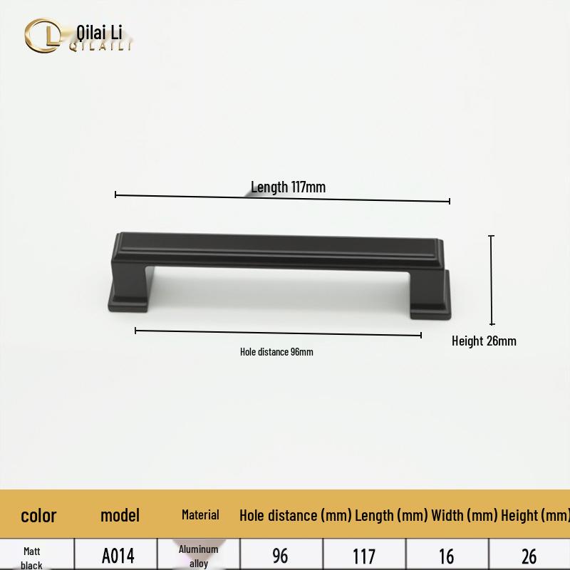 American Black Handle for Cabinets & Drawers: Minimalist Single Hole Design
