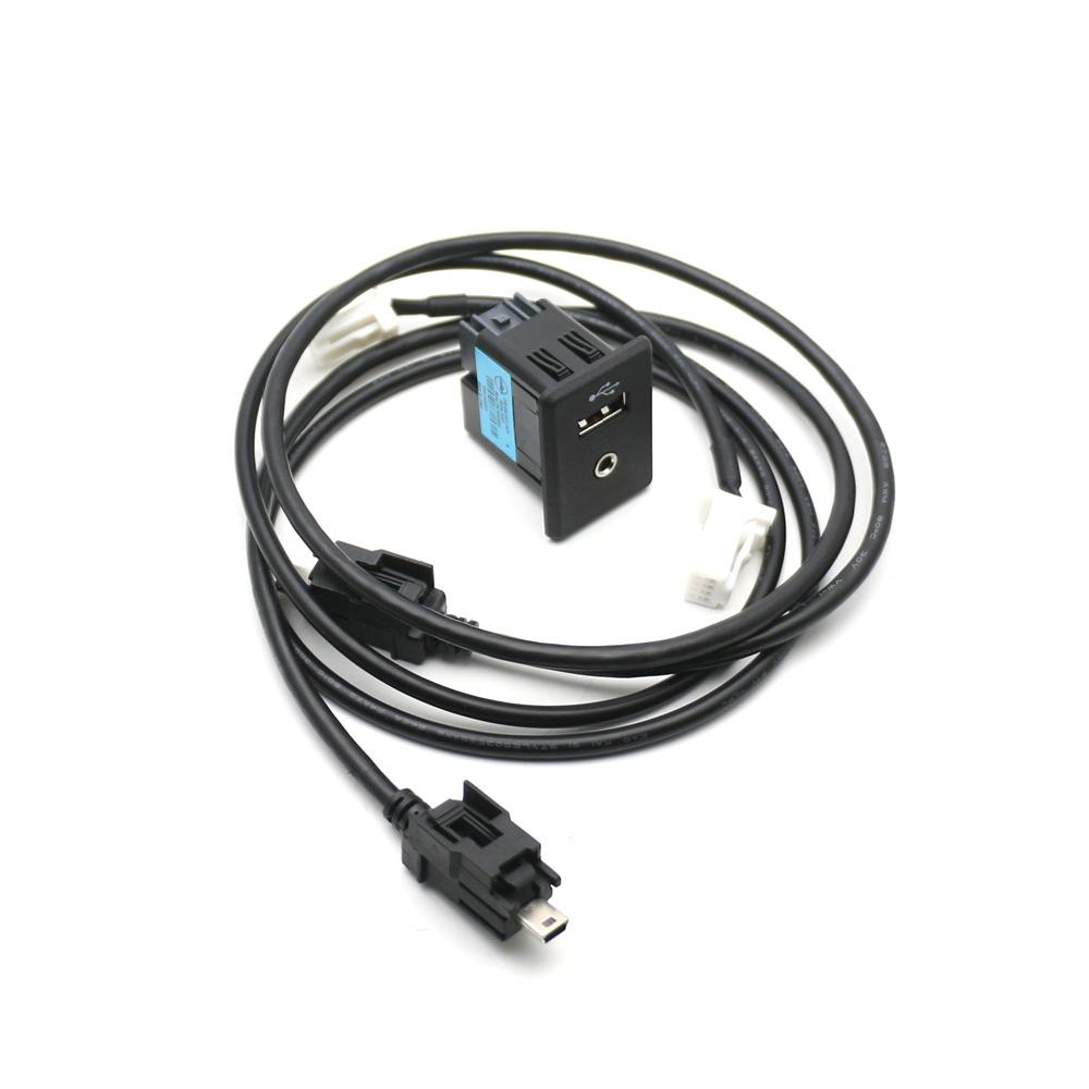 AtoCoto 4 PIN AUX Mini USB Cable Connector Socket for Nissan Teana X-trail Rogue Qashqai Radio CD Navi DA Interface