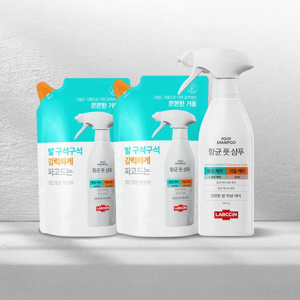 LABCCIN Foot Shampoo Original Exfoliation Care 1 x 410ml Container + 2 x 400ml Refills
