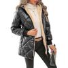Chaqueta de Botones de Ante Sintético para Mujer Abrigo Corto de Dobladillo Fruncido Oversize Ropa Exterior Casual Vintage con Bolsillos