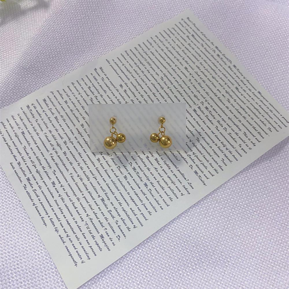 

Европейские и американские серьги-пусеты с вишней - Милый дизайн в виде круглого шарика, Титановая сталь, Сохранение цвета, Ювелирные подарки для женщин золотой