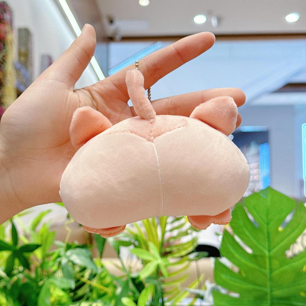 Creative Plush Corgi, Pig, and Cat Butt Keychain Pendant Charm for Women