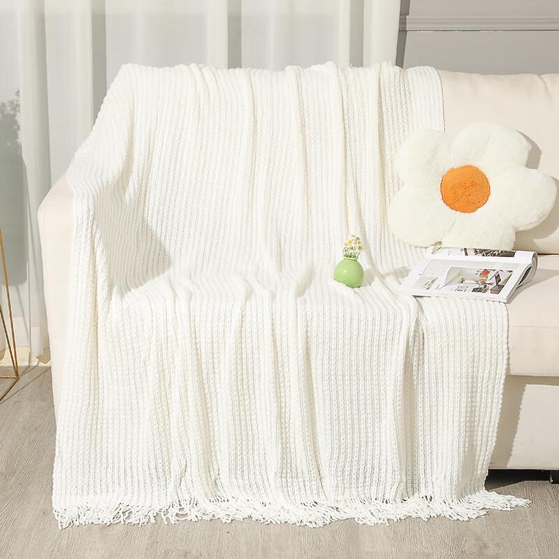 OEING Вязаное одеяло-плед с кисточками для дивана 130x230cm (with tassels)