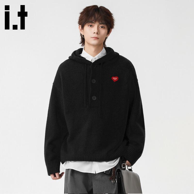 :CHOCOOLATE IT Men's Retro Hooded Casual Knit Sweater