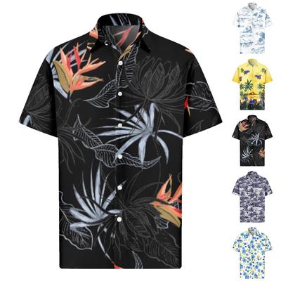 Herren-Hemden mit Hawaii-Muster, bedruckt, kurzärmelig, mit Knöpfen, für Herren, lässige Mode, kurzärmelige Hemden