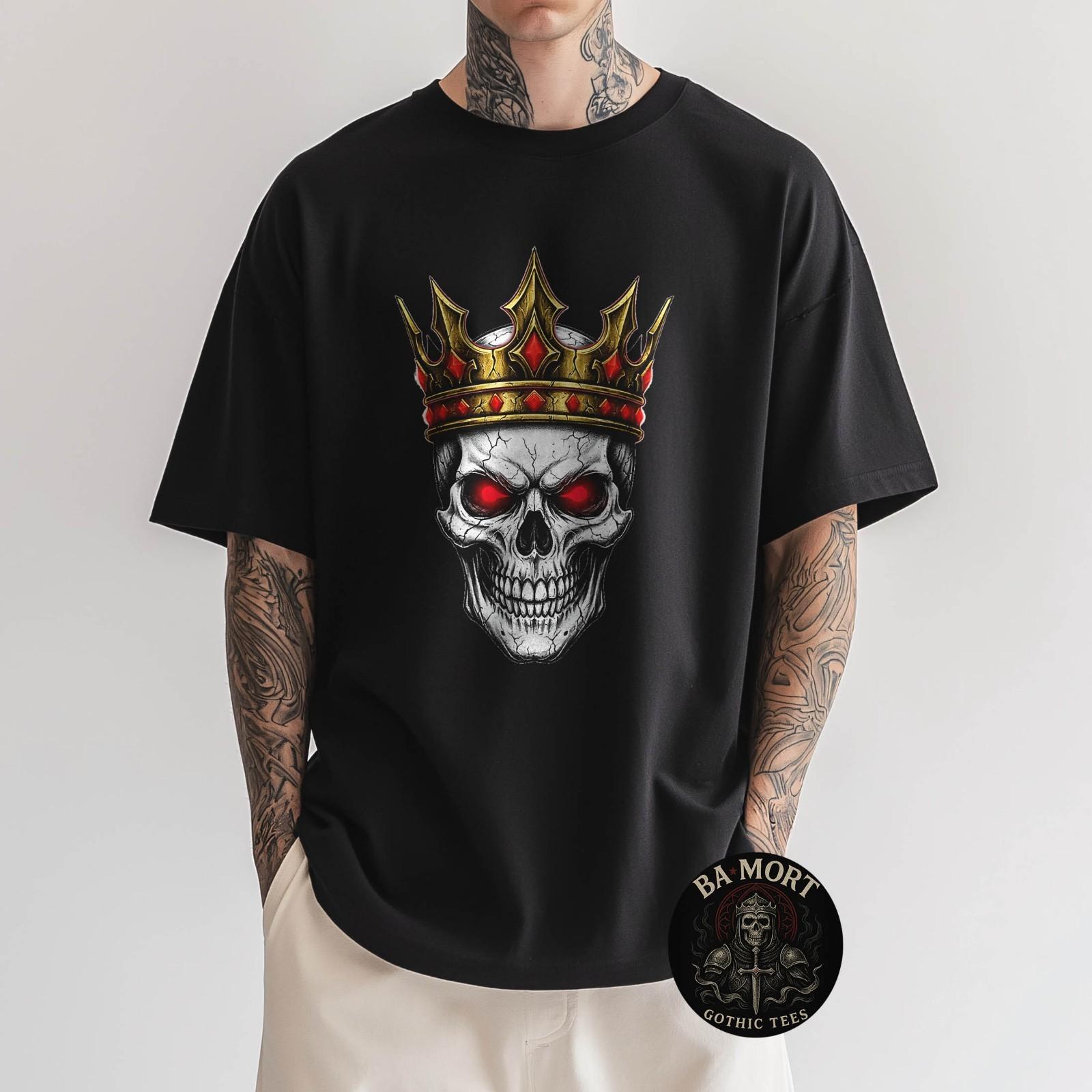 Dark Gothic King Art Horror Skull Illustration Grim Reaper T-Shirt Unisex T-Shirt XL
