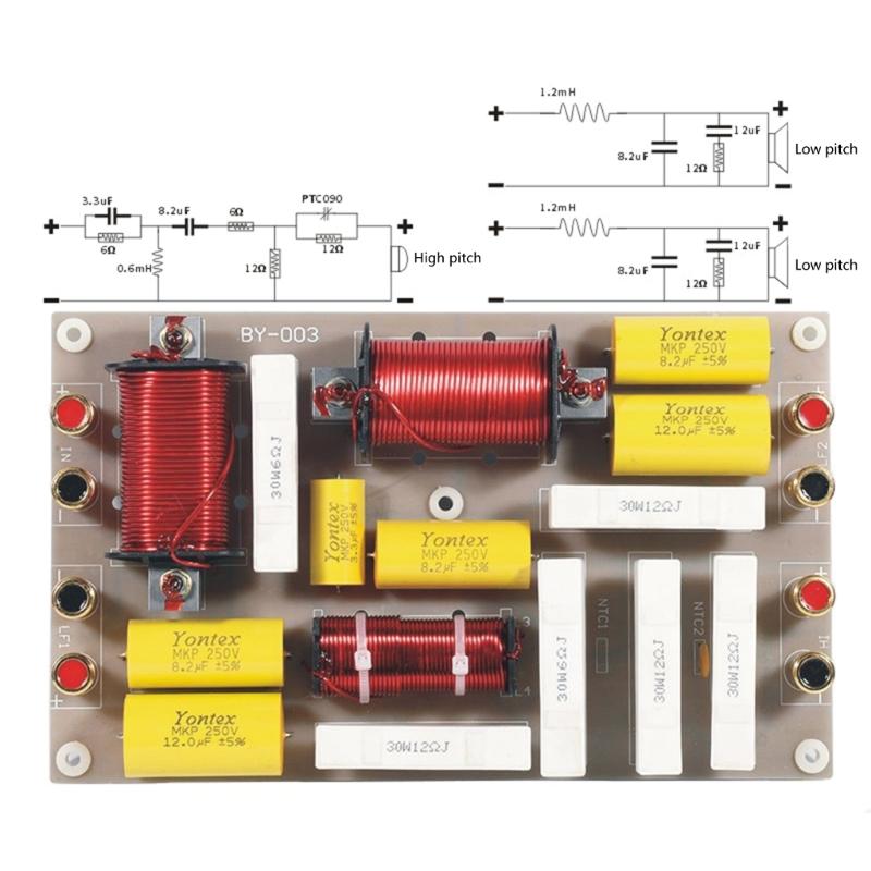 3/2Way Speakers Crossover, 800W Power Frequency Divider for Enhances Outdoor Stage Quality Sound Playback