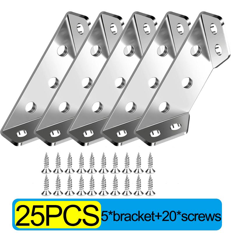 Wholesale Furniture Corner Connector Stainless Steel Angle Code for Cabinet Angle Shelf Support Fixed Brace Kits with Screw