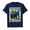 Strawberry Elephant Italian Brainrot Meme Tshirt for Men Women 100 Cotton T Shirts Short Sleeve Tops