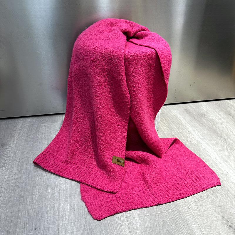 Herbst und Winter neu vielseitig einfach warm Schal Nackenschutz Student einfarbig hochwertig gestrickter Schal Schal