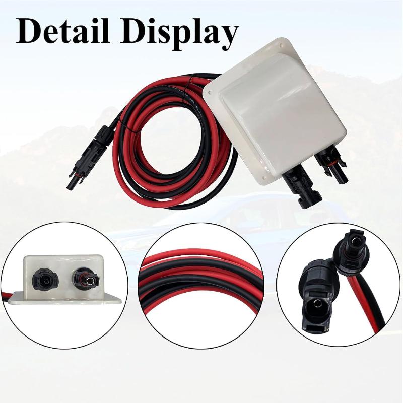Solar Weatherproof Entry Gland Entry Housing With Extension Cable Solar Connector Solar Project For Rv Yacht Campervan