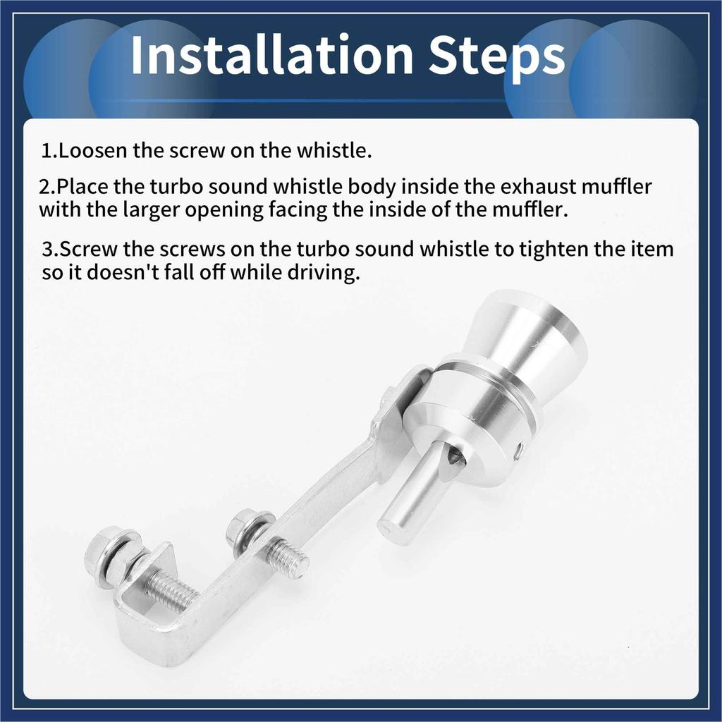 ARISELIFT 1 Set Turbo Sound Exhaust Muffler Pipe Whistle Rear Tail Pipe M Carbide Maker Aluminum Silver Tone for Bicycle