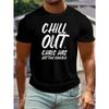 Chill Out CHRIS Nadruk Męska Koszulka z Krótkim Rękawem i Okrągłym Dekoltem w Rozmiarze Plus Size, Oddychająca Lekka Koszulka, Stylowy Casualowy Top