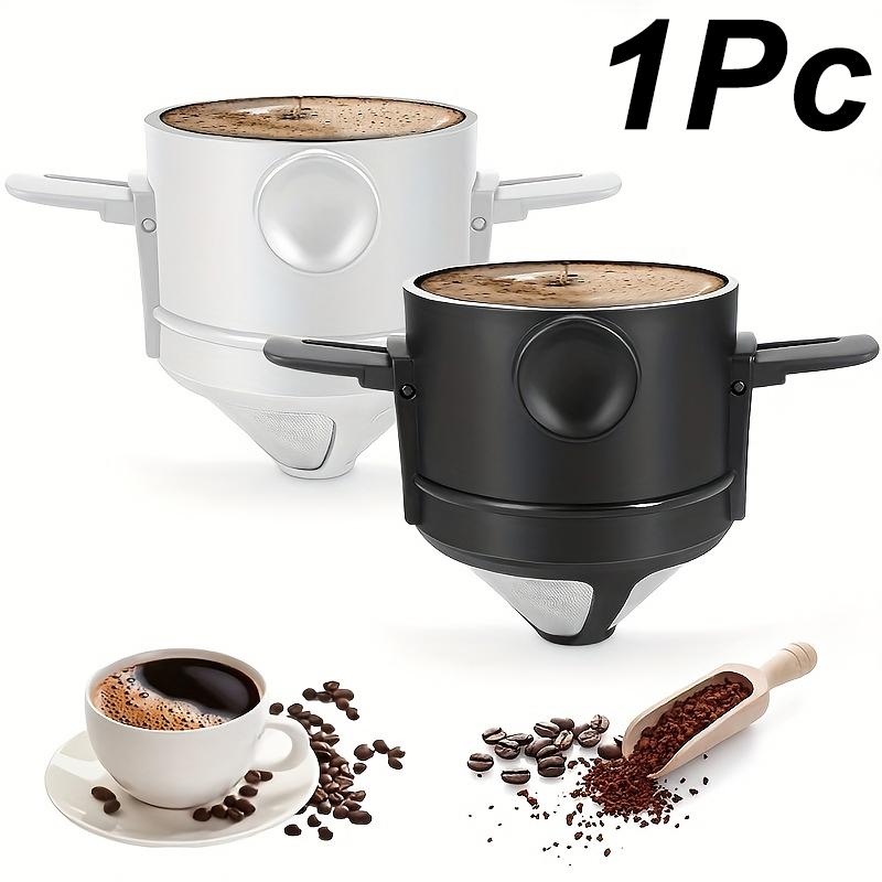 1PC Reusable Gifts Ear Hook Easy Pour Design Coffee Filter Portable With Foldable Dripper Office Stainless Steel Home