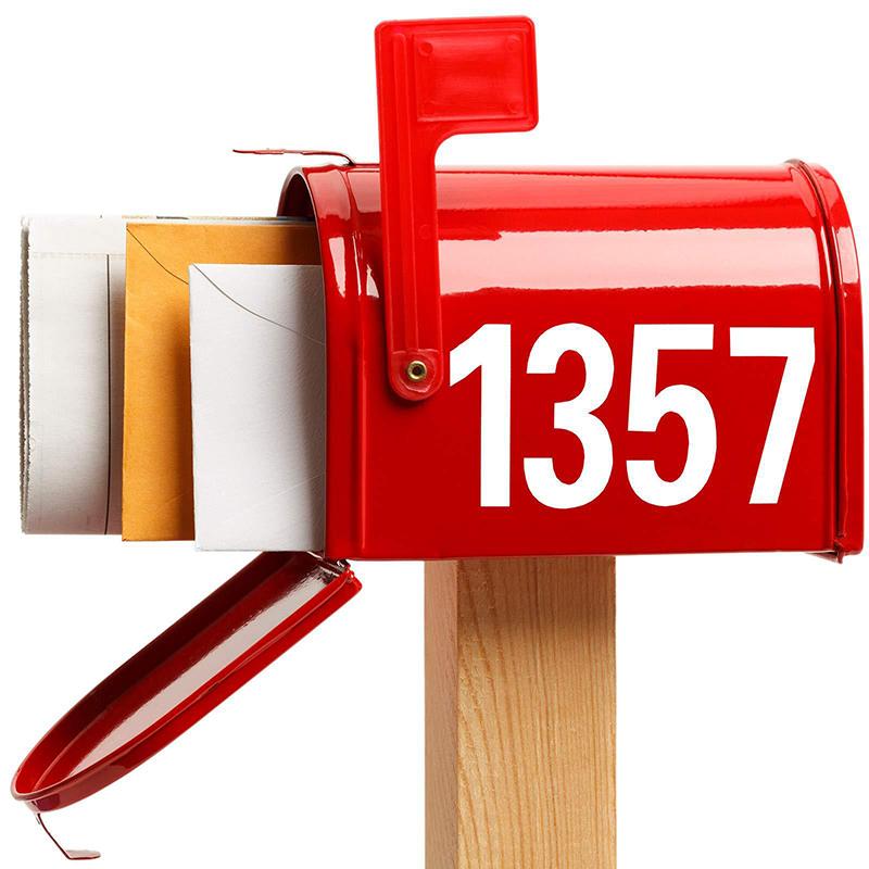 Car or House Door Street Address Mailbox Number Digits Numeral Car Room Gate Vinyl Decal Reflective Stickers White