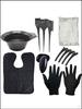 Complete 9-Piece Hair Dye Kit Professional Hair Coloring Set Includes Gloves Applicator Brush Mixing Bowl and Instructions for Home Use