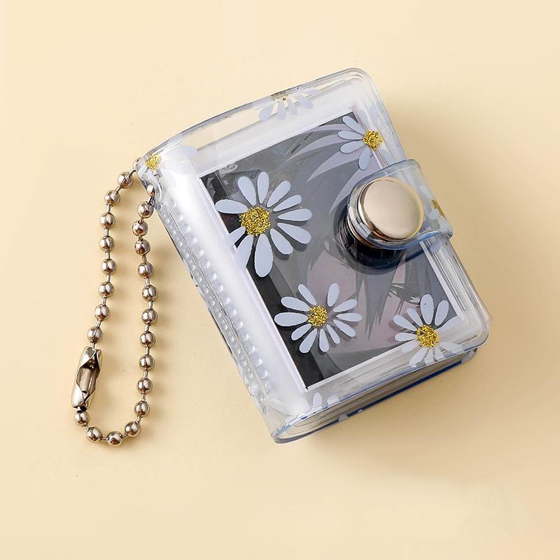 1/2 inch 20 Pockets Small Photo Album Keychain Mini Photos Collect Book Hanging Chain Card Holder Instax Card Photocard Holder