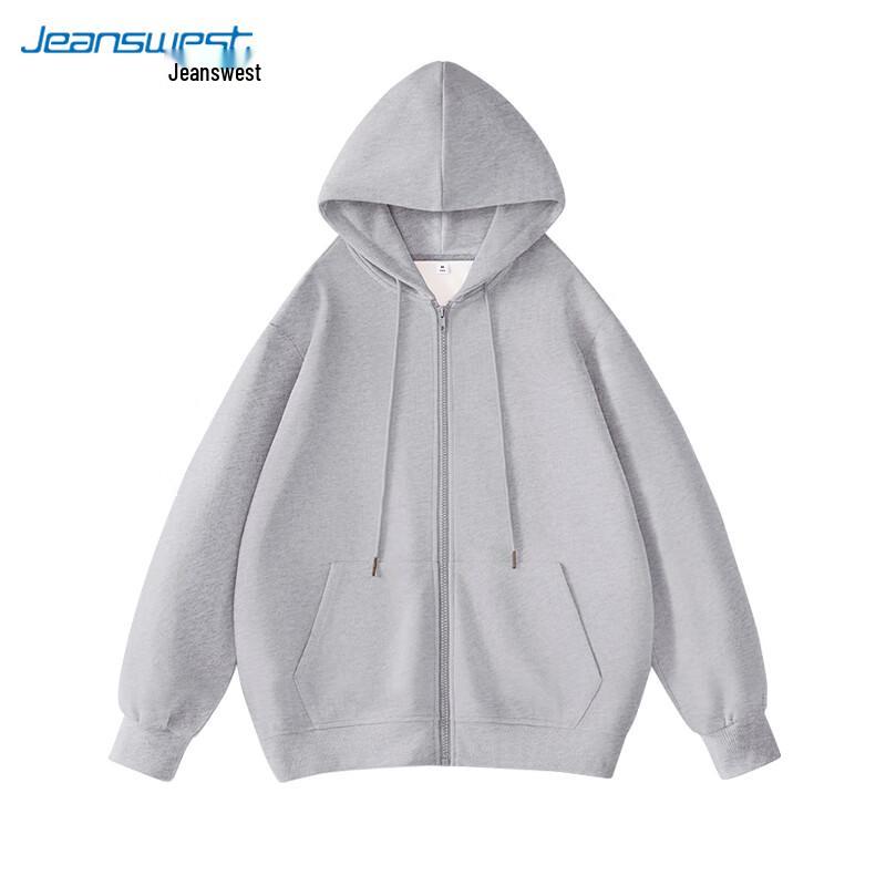 JEANSWEST Unisex Hooded Zip Sweatshirt