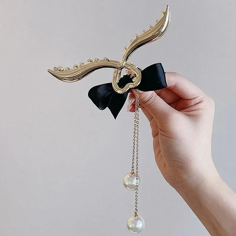 Summer Fashion Elegant Lady Hairpins Metal Tassel Hair Claw Vintage Hair Clips Butterfly Accessories for Women Creative Gift