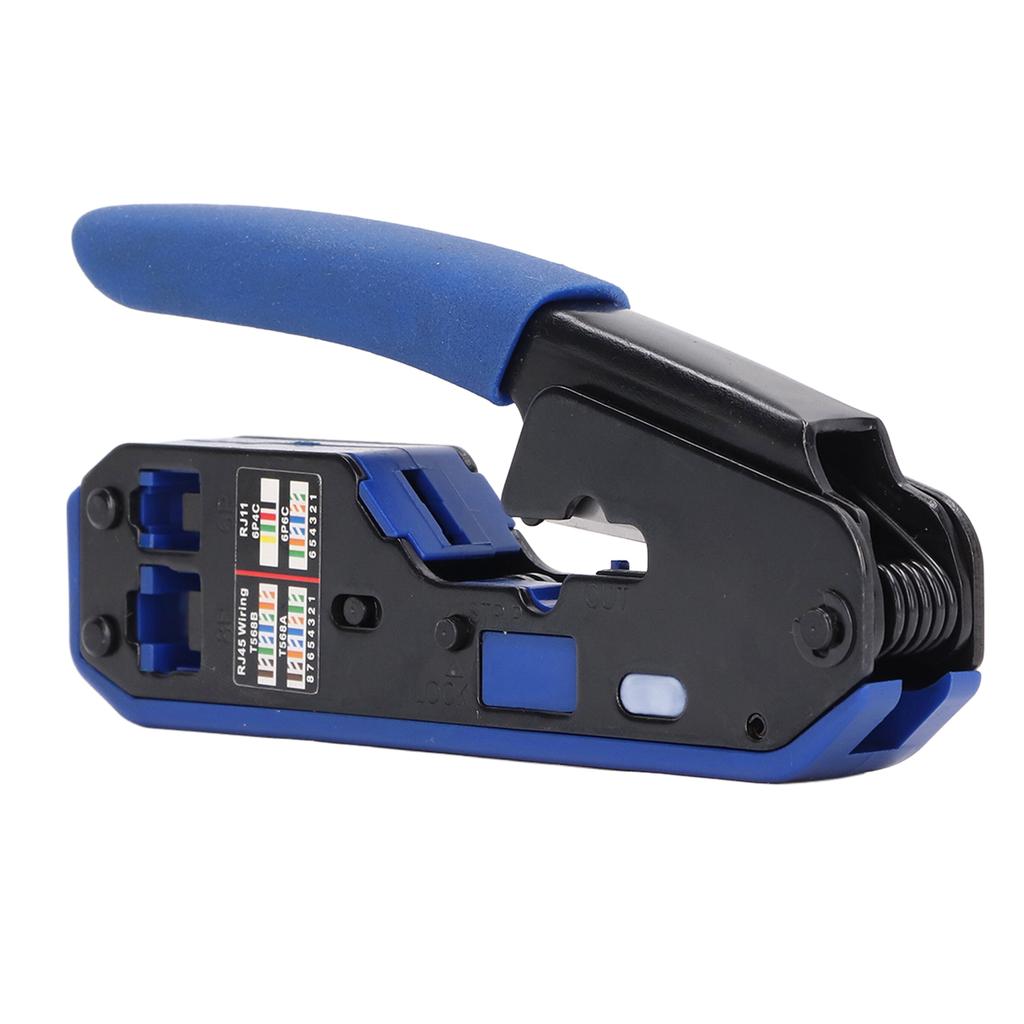 RJ45 Crimping Tool Kit Network Cable Ethernet Jack Pass Through Crimper for Cat5e Cat6 Cat6a Connector