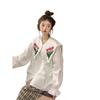 Flower Patterned Women's Shirt Embroidery Design Single Breasted Famale Loose Shirts Spring Casual Lady Long Sleeved Top