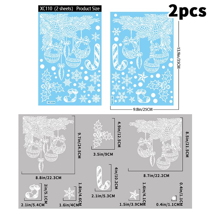 

Різдвяні наклейки Зимова сніжинка Лось Статичні наклейки Прикраси для різдвяної вечірки Підвіска Подарункова коробка Наклейки на вікна A5