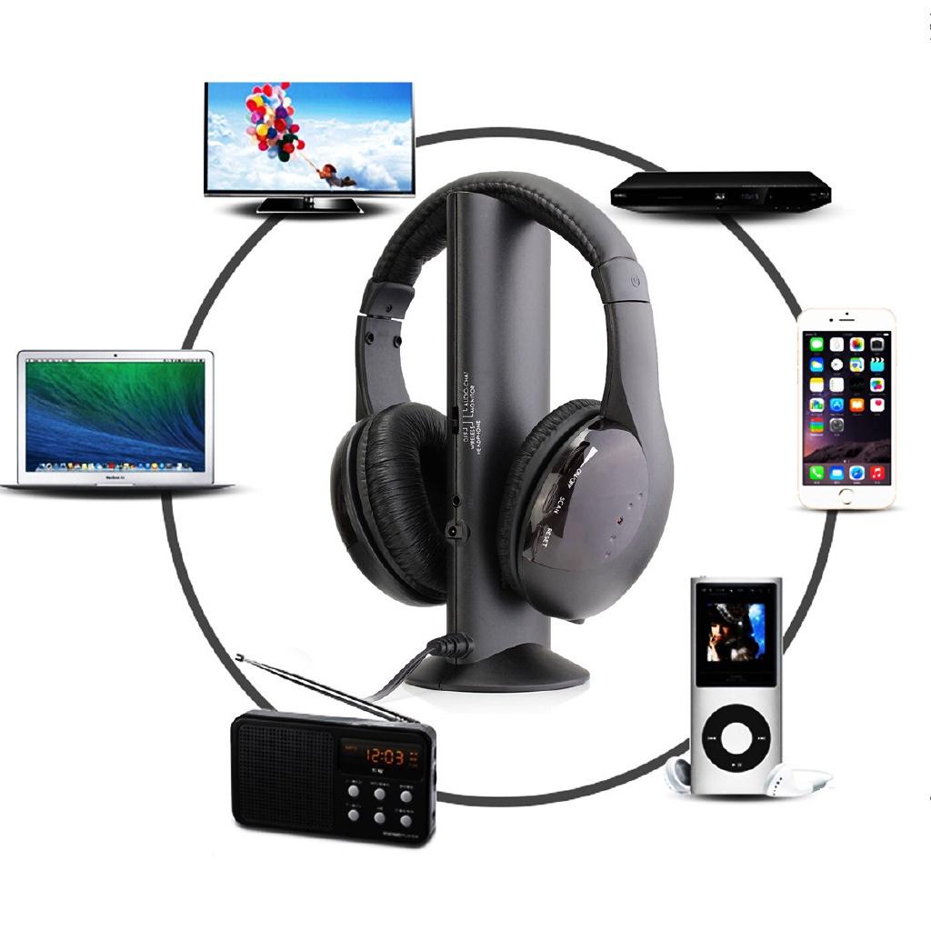 WIRELESS Multifunction Wireless Earphone Wireless HEADPHONES FOR PC TV MP3 Headphone 5-in-1
