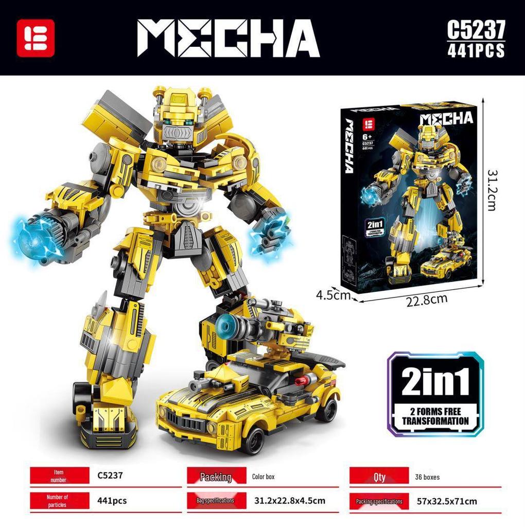 Deformation Optimus Lolo Brothers 8847: Children's Wasp Mecha Robot Building Blocks, Gifts for Boys and Girls