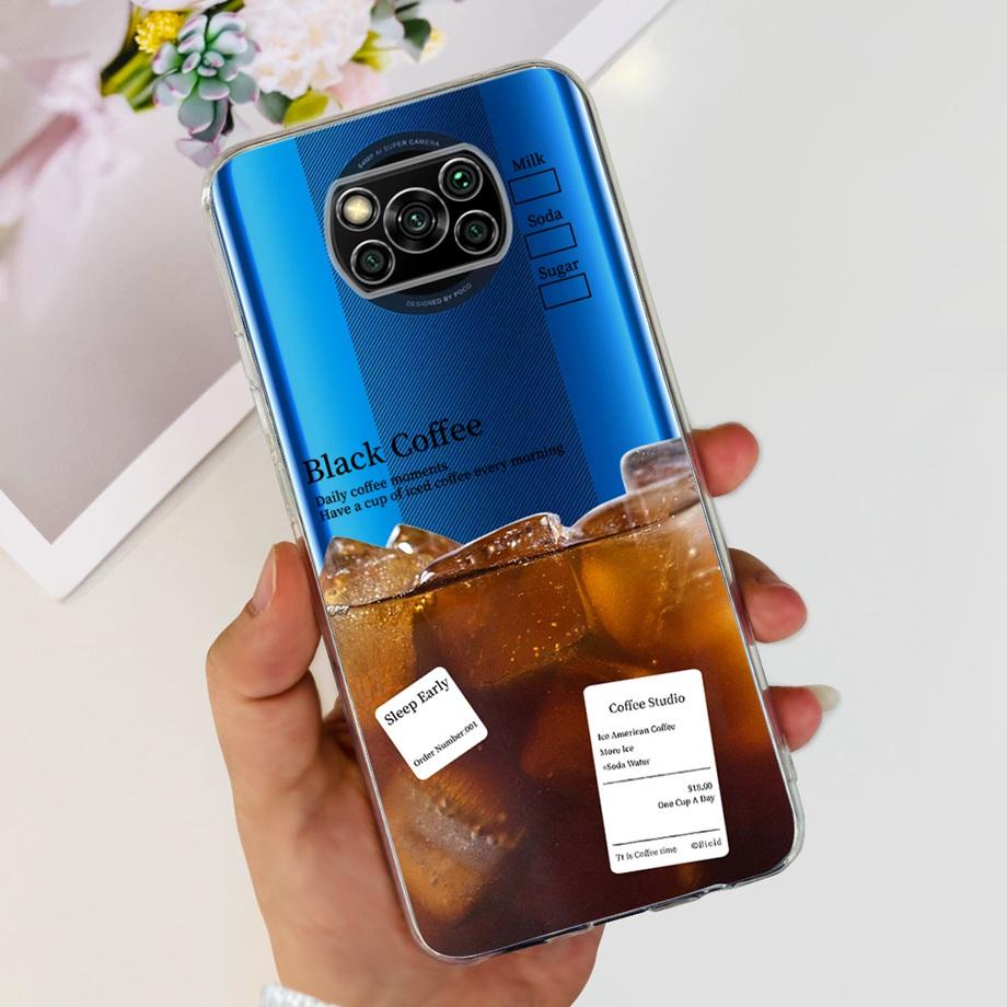 For Xiaomi Poco X3 Pro PocoX3 Case Soft Silicone Clear TPU Capa Fashion Latter Cartoon Cute Pattern For Xiomi Poco X3Pro x 3 Bag