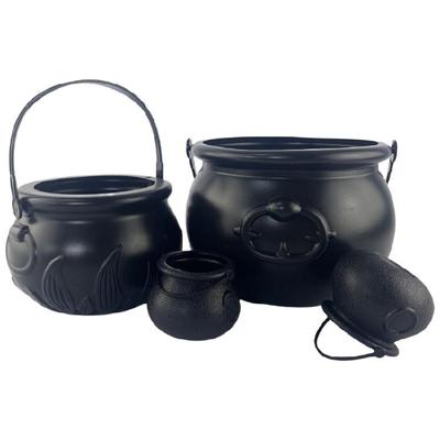 Horror Charm Plastic Witch Cauldron Kettles, Perfect for Halloween Treats and Patrick's Day Parties Candy Container