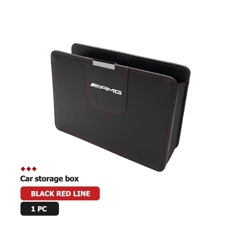 IYETK1 PU Leather Car Seat Side Door Storage Box Phone Pocket Pouch For Mercedes Benz AMG W204 W205 W203 W211 W201 W210 W108 W124 W126