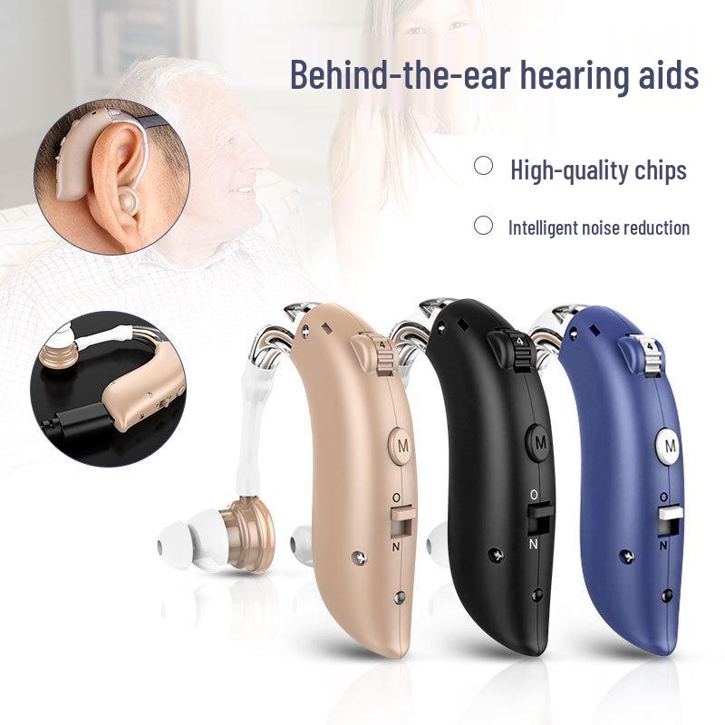 Rechargeable Noise-Canceling BTE Hearing Aid Sound Amplifier for Seniors