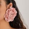 Large Rose Shaped Perforated Earrings, Elegant Jewelry Earrings For Women, Versatile Retro Style Items.