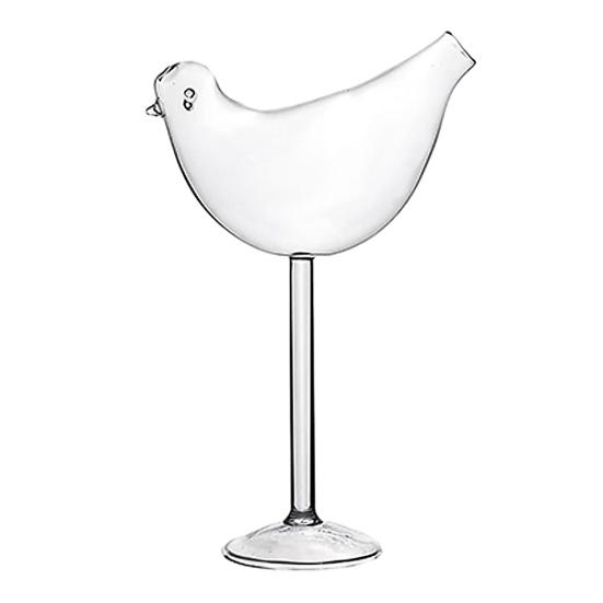 Bird Cocktail Glass, 150ml Novelty Shaped Wine Stemware, Creative Coupe Glass for Bar Party, Gift for Women Bird Lovers