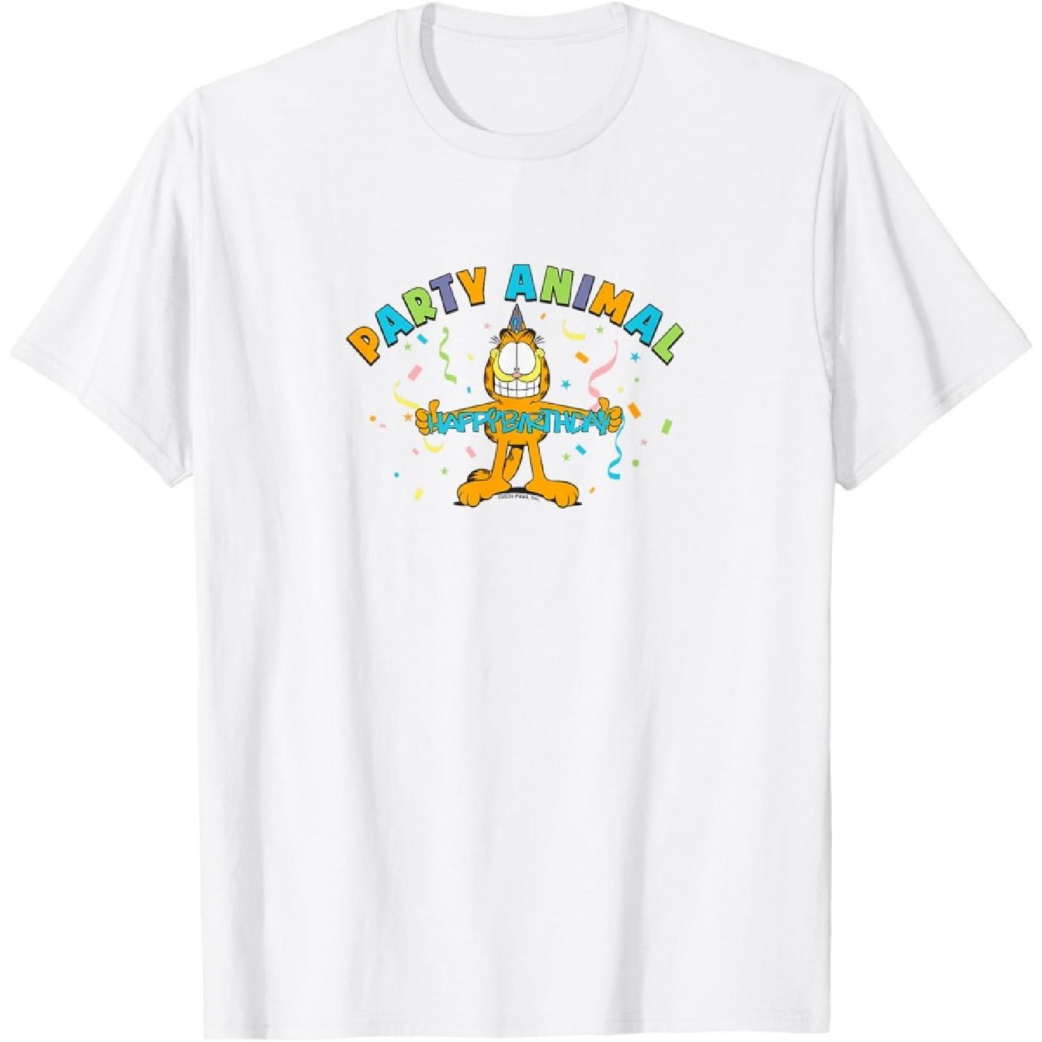 Garfield Birthday Party Animal Celebration Big Chest Poster T-Shirt S